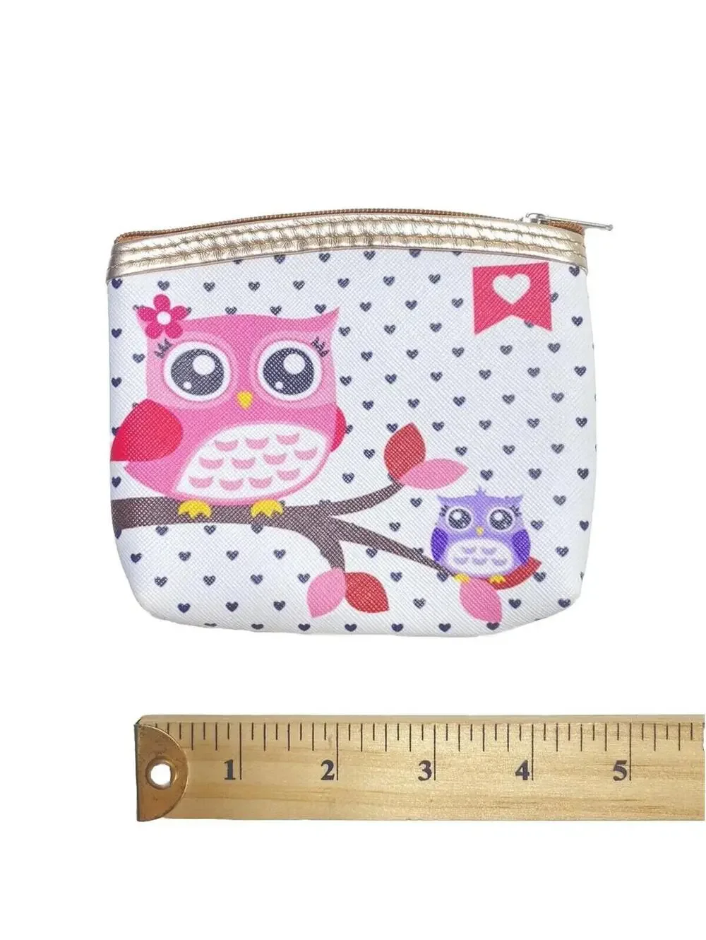 Owl Coin Wallet Compact Stylish Everyday Change Purse Zipper Pouch New